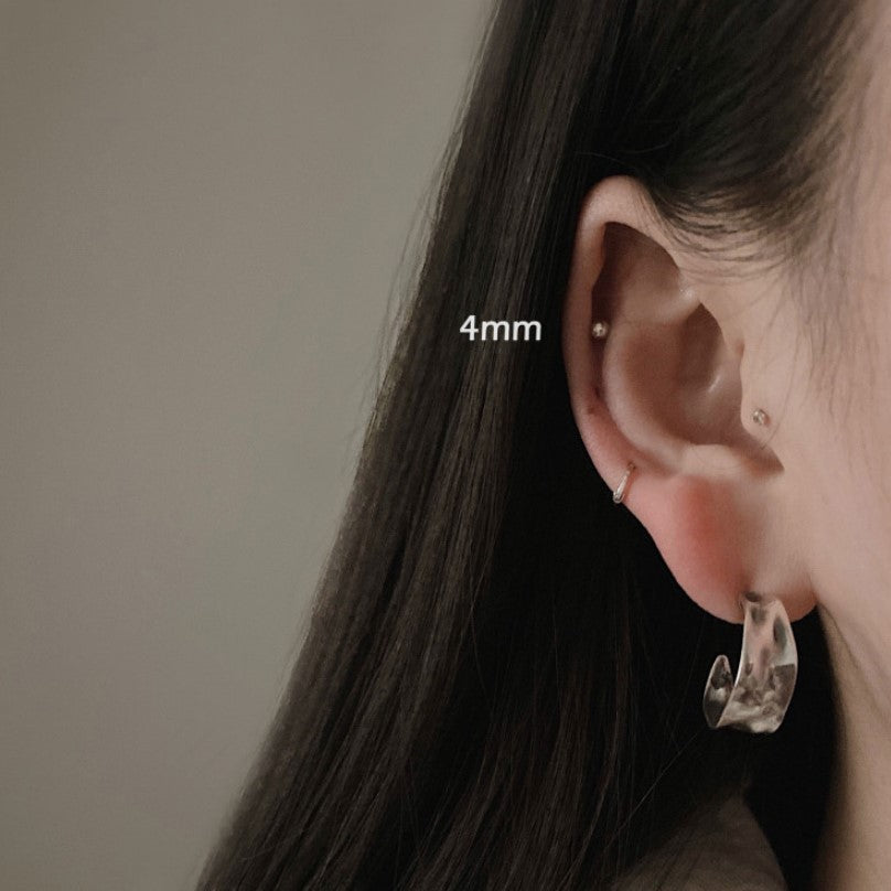 Minimalist Sweet 925 Sterling Silver Round Star Polka Dot Earrings