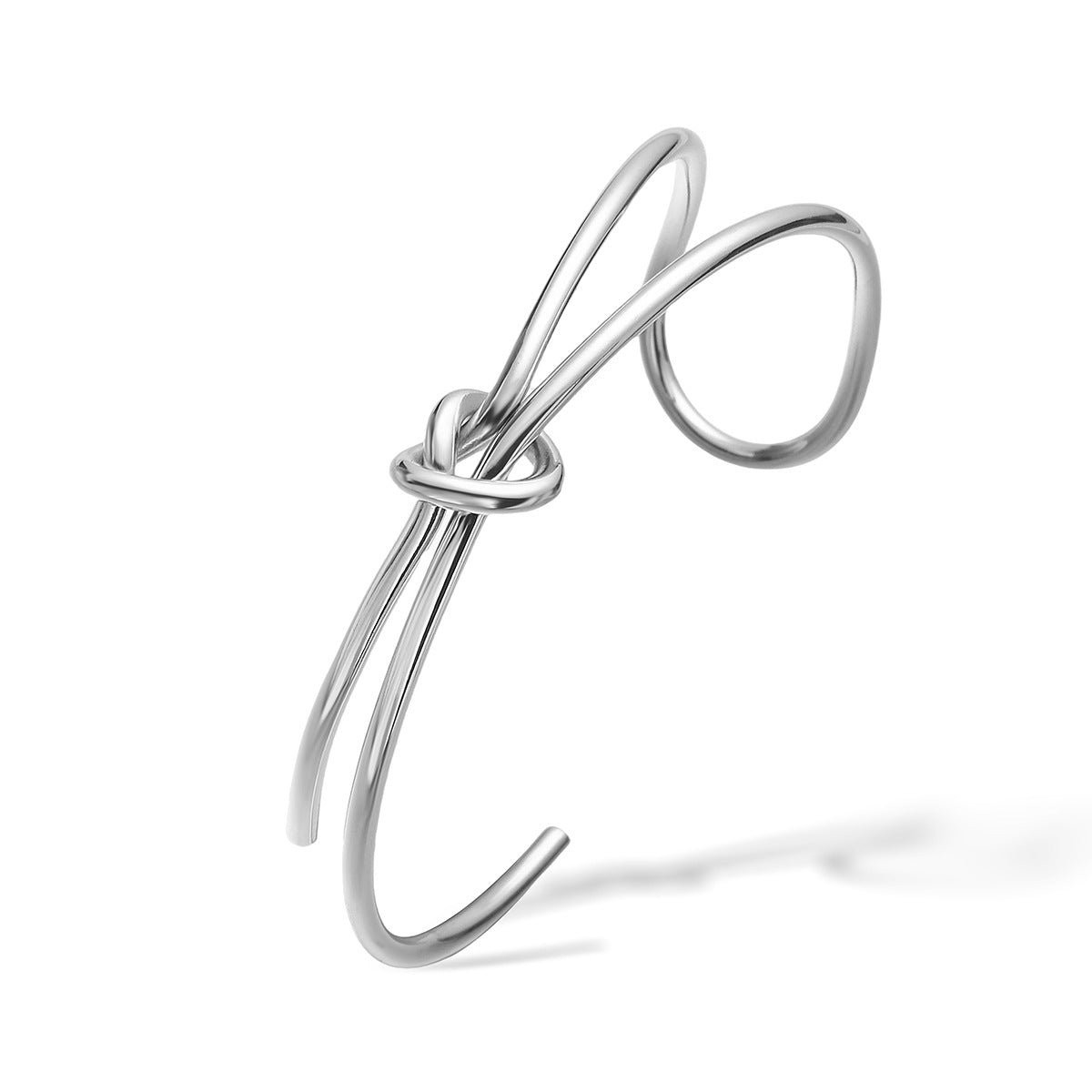 Bracciale aperto geometrico minimalista di lusso da donna in acciaio inossidabile placcato oro 18K dal design irregolare