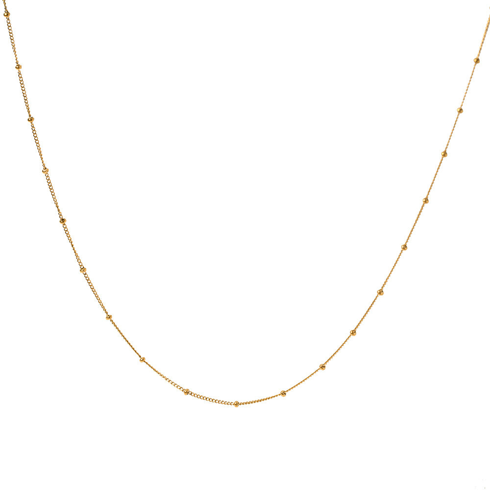 Minimalist Geometric Stainless Steel Plated Snake Chain Necklace for Women Waterproof Rust-Resistant Layering Collar Jewelry