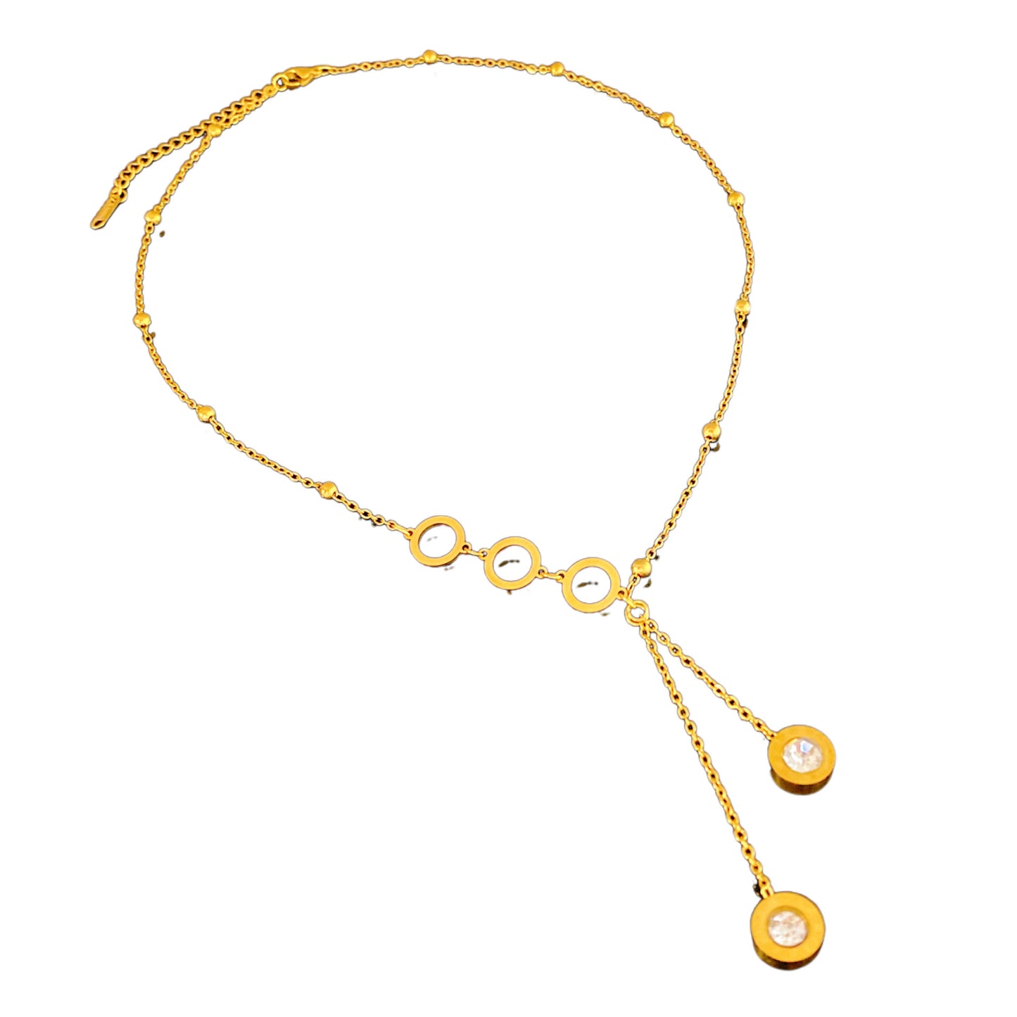 Sweet Streetwear Micro-set Cubic Zirconia Number Tassel Titanium Steel Necklace for Unisex
