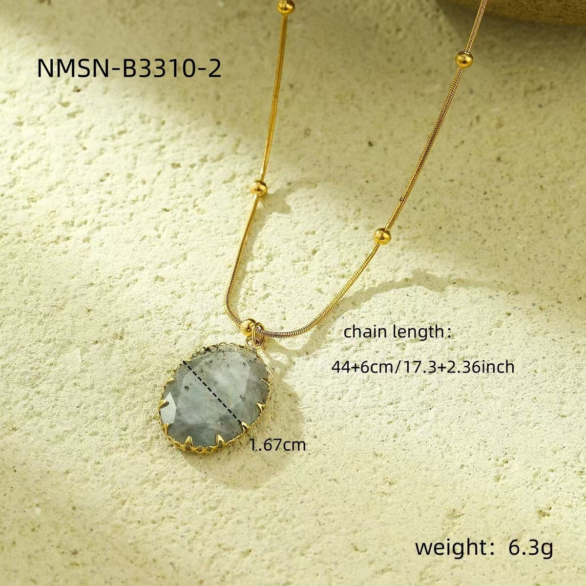 Vintage Minimalist Stainless Steel Pendant Necklace with Rhinestone Inlay for Women