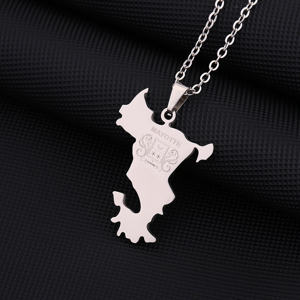 Collar Minimalista Geométrico para Mujer de Acero Inoxidable con Colgante de Acero Titanio y Acabado Galvanizado