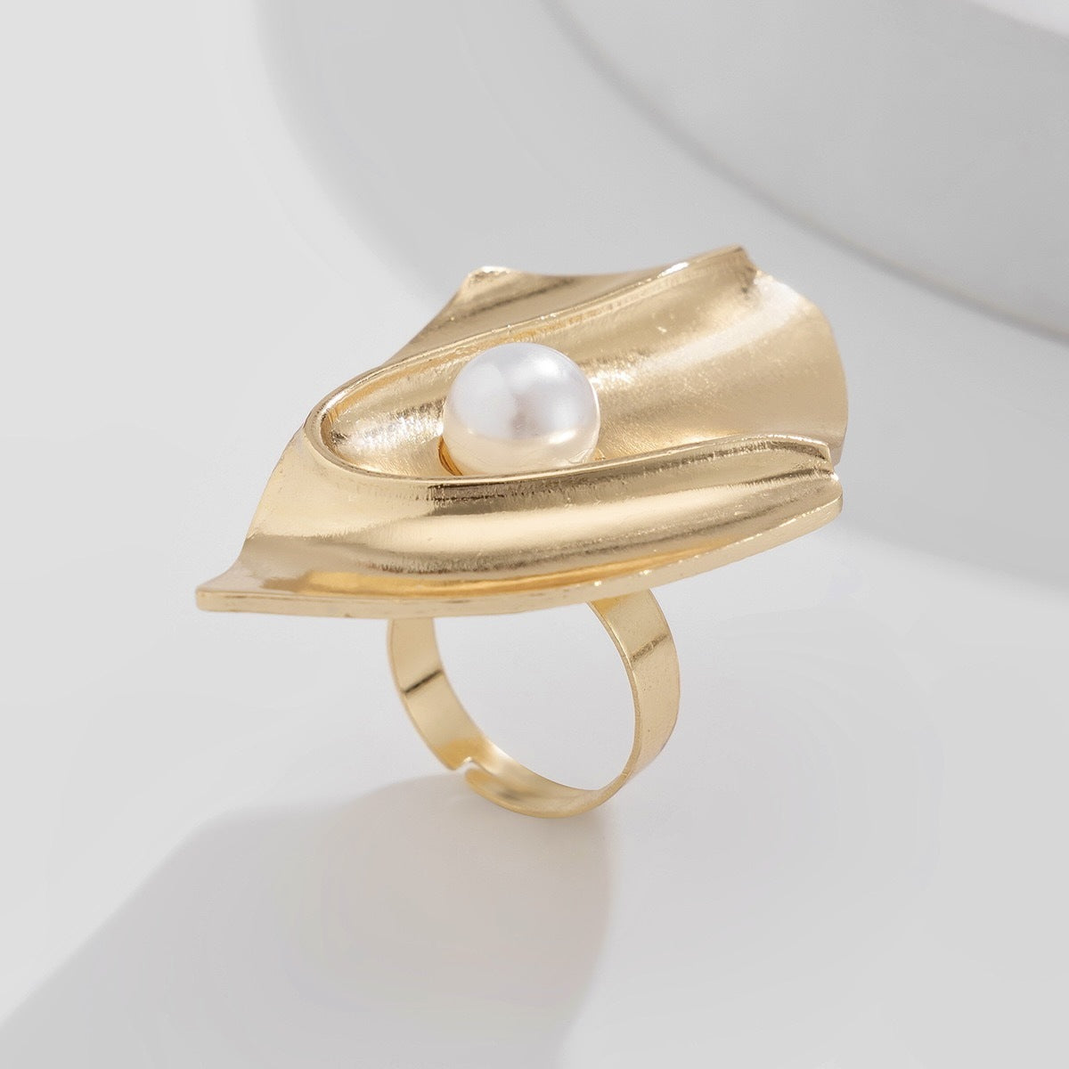 Fashion Minimalist Geometric Bow Alloy Plated Ring Set for Women