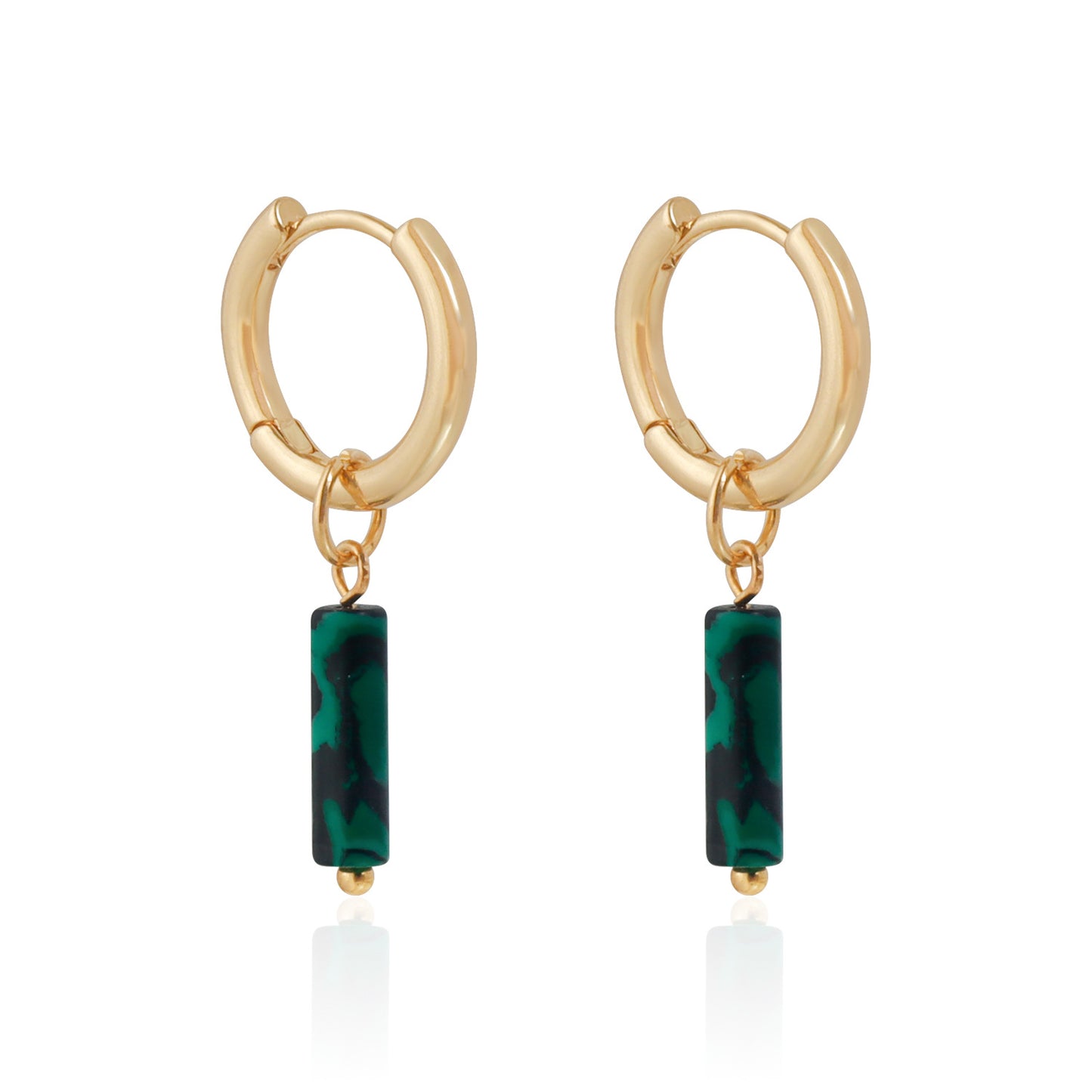 Dark Green Geometric Beaded Y-Necklace Alloy Plated Women's Fashion Jewelry