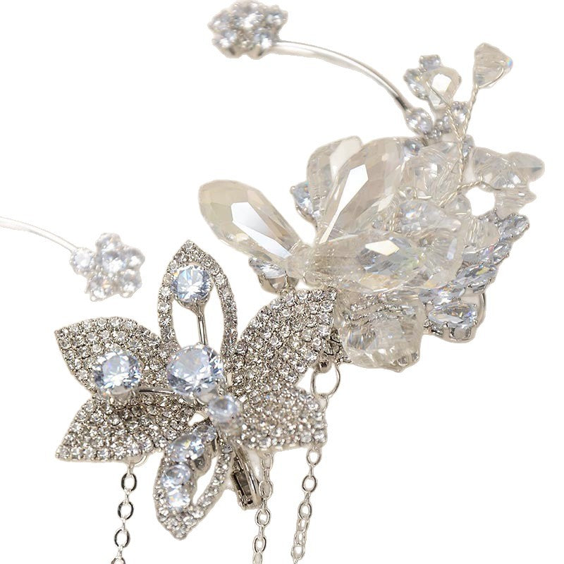 Sweet Elegant Butterfly Floral Alloy Plated Crystal Rhinestone Earrings for Women