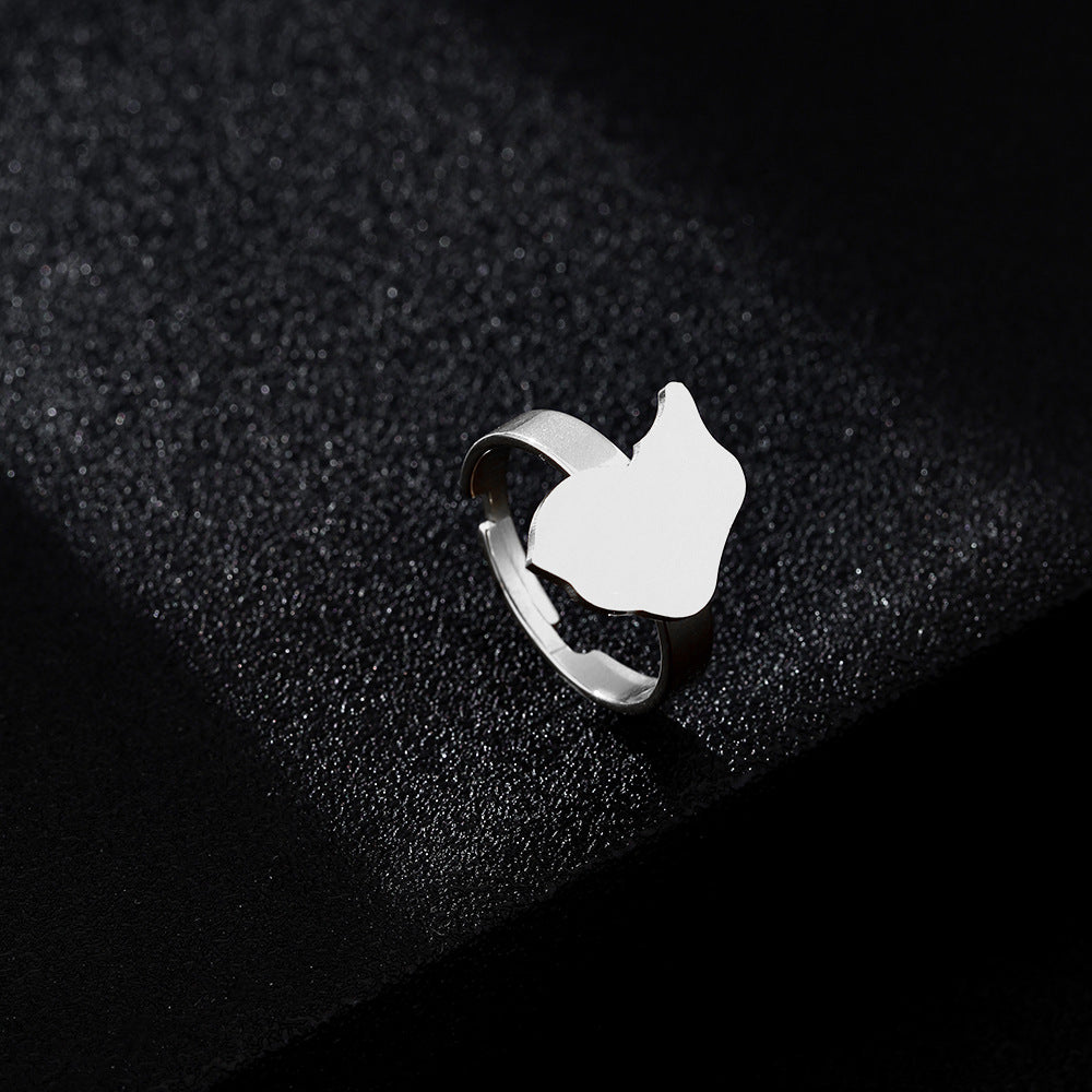 Anillo Unisex de Acero Inoxidable con Diseño Étnico Geométrico y Acabado Bañado