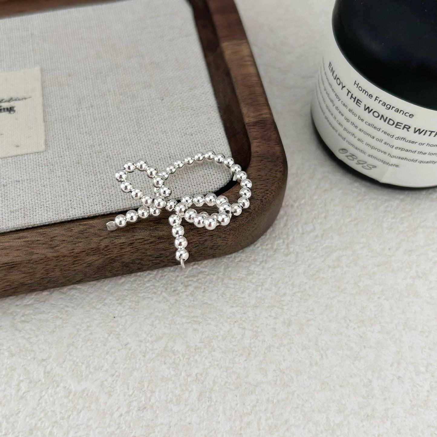 Minimalist Sweet 925 Sterling Silver Bow Ring for Women