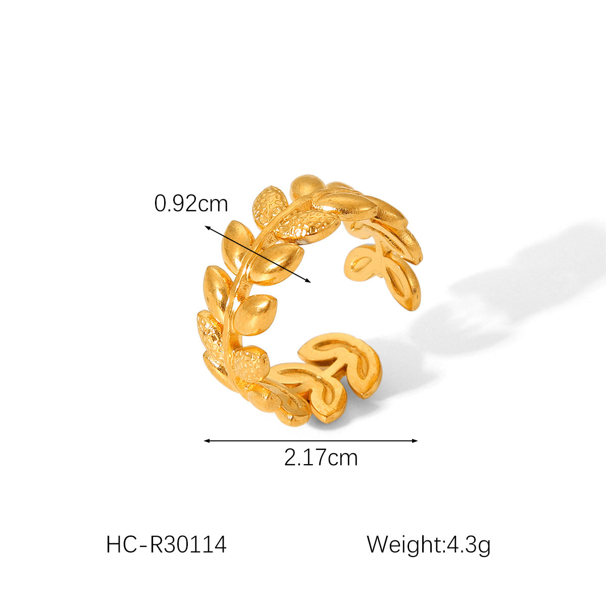 Minimalist Geometric Titanium Steel Open Ring with 18K Gold Plating for Women