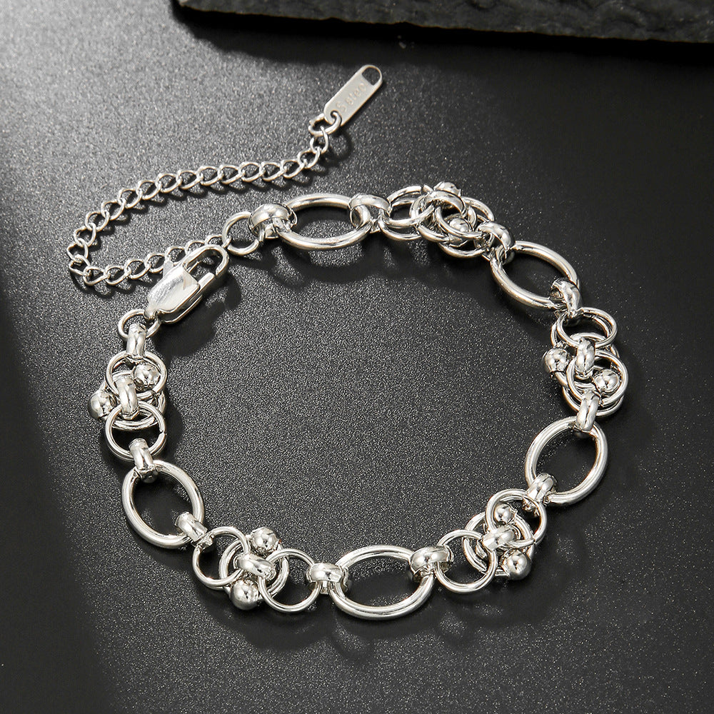 Hip-hop Minimalist Geometric Round Alloy Sword Pendant Cable Chain Necklace for Men