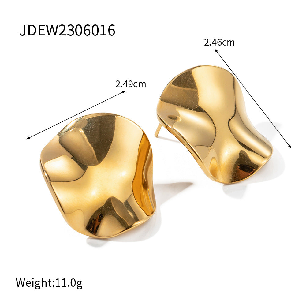 Geometric Plated Stainless Steel Ring for Women