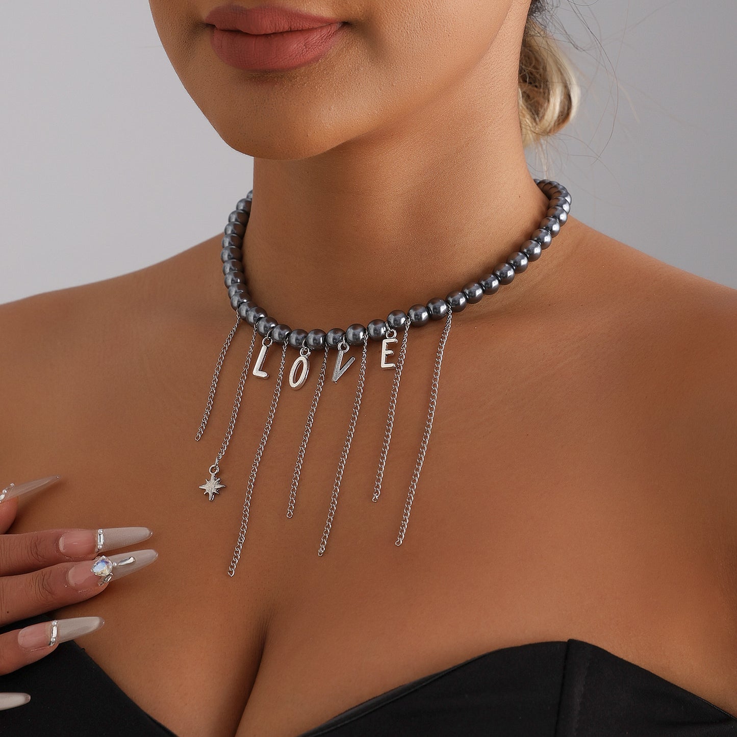 Casual Geometric Letter Alloy Plated Baking Varnish Necklace for Women