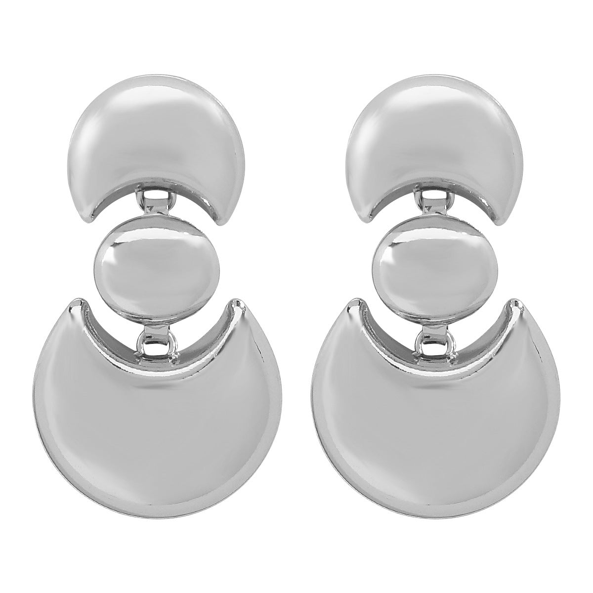 Pendientes de metal geométricos con efecto metálico para mujer con acabado chapado, estilo minimalista y atrevido