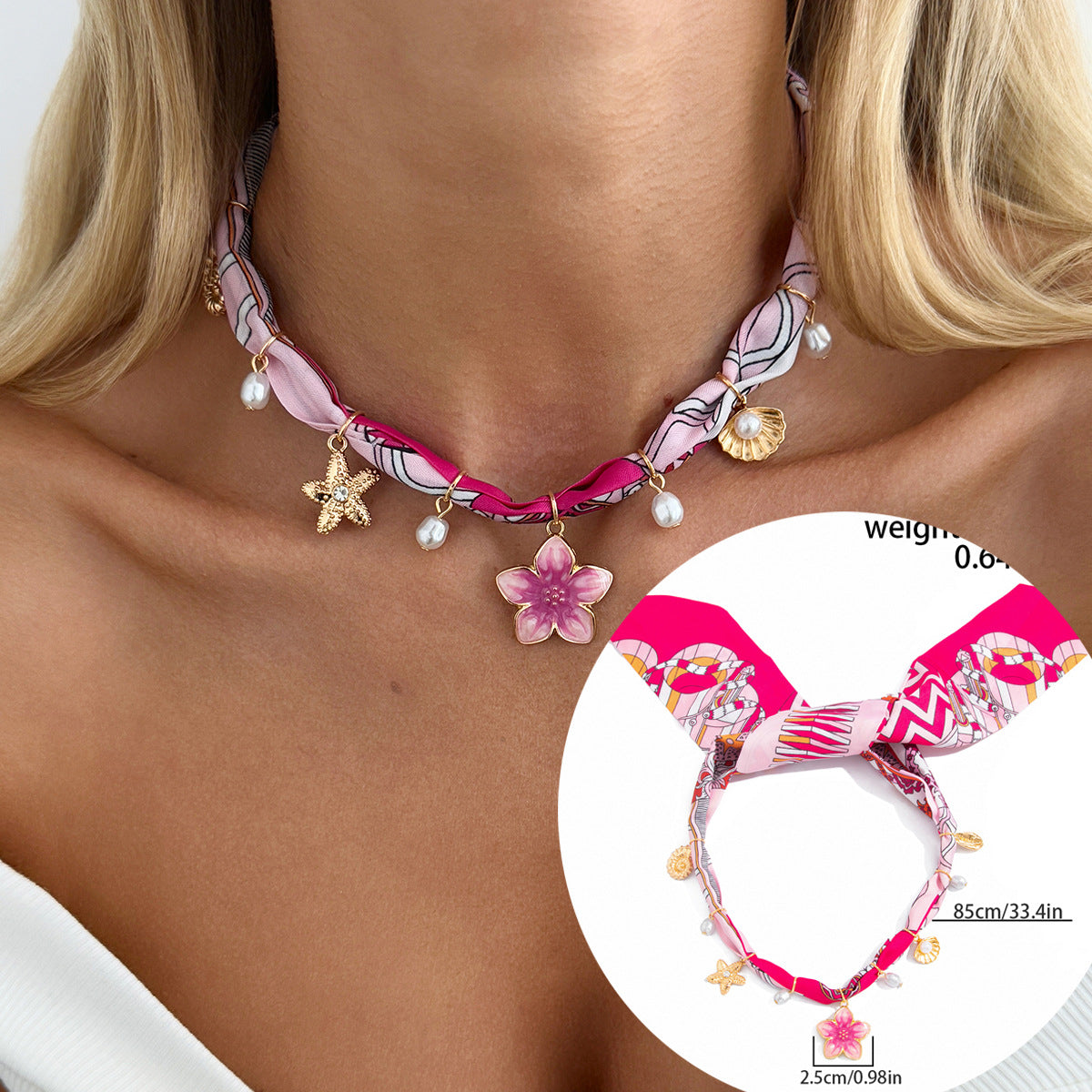 Sweet Plated Zinc Alloy Starfish Butterfly Pendant Necklace for Women