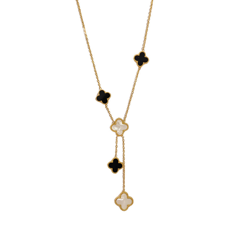 Minimalist Titanium Steel Plated Clover Necklace Unisex