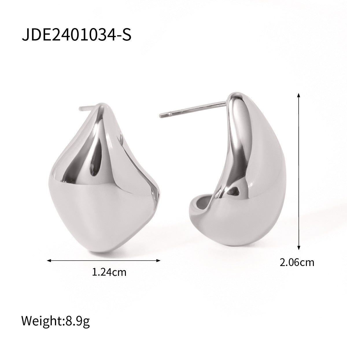 Orecchini Minimalisti a Goccia in Acciaio Inossidabile con Placcatura in Oro 18K, Gioielli per Orecchie Leggeri e di Lusso da Donna