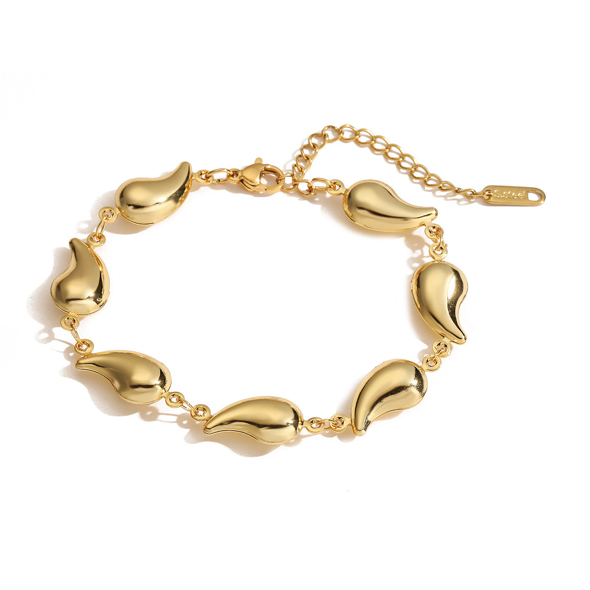 Bracciale da donna in acciaio inossidabile lucidato, design geometrico e lussuoso, placcato oro 18 carati