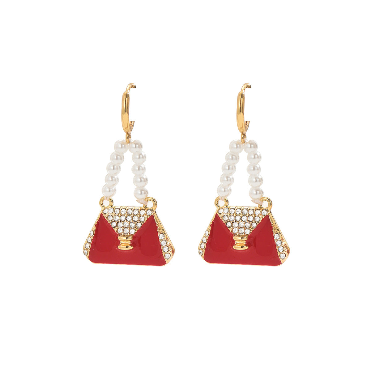 Pendientes de Tachuela Geométricos Esmaltados con Cuentas para Mujer con Incrustaciones de Pedrería Aleación de Zinc Moda Pendientes de Tachuela de Viaje