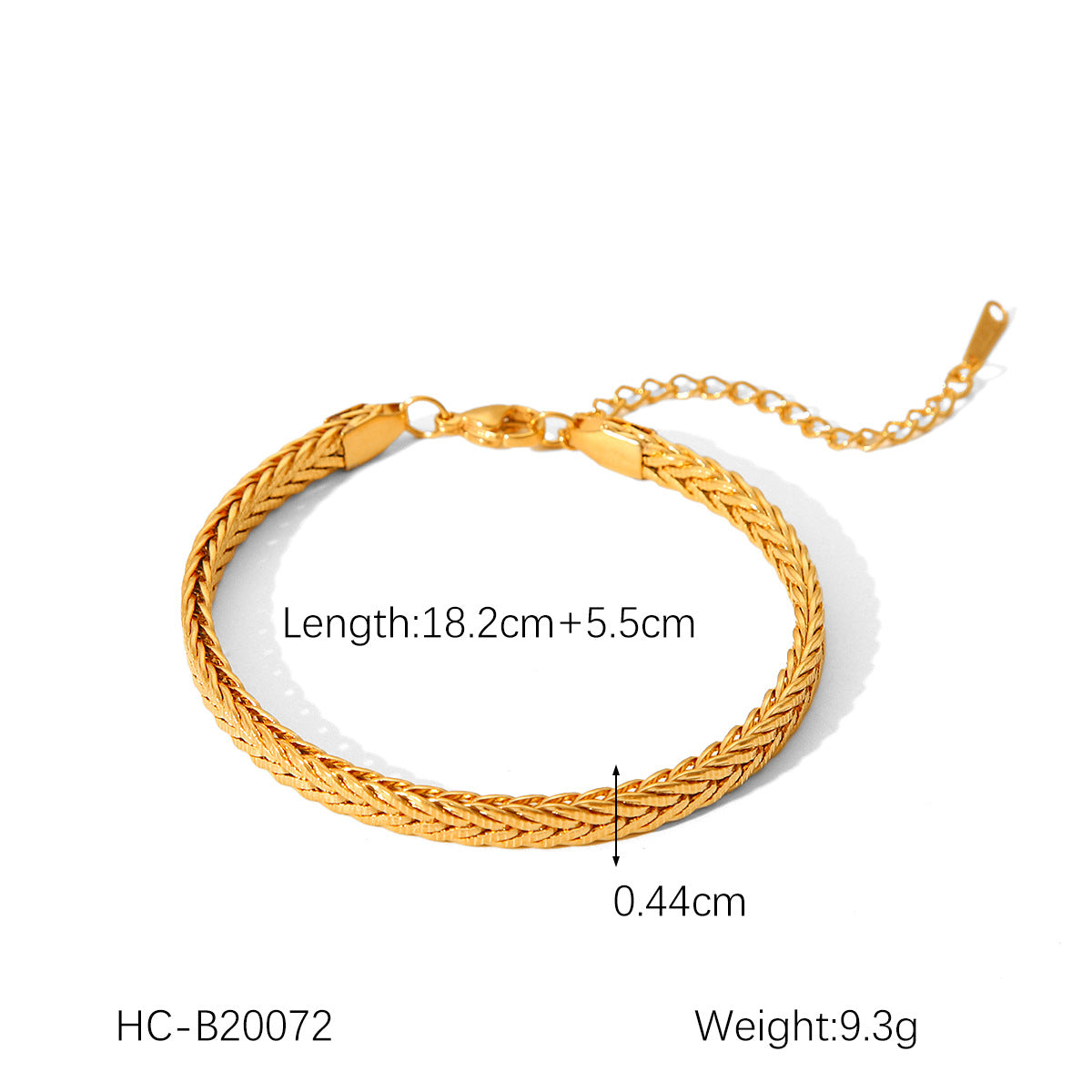 Minimalist Geometric Titanium Steel Bracelet with 18K Gold Plated Stainless Steel Chain for Women