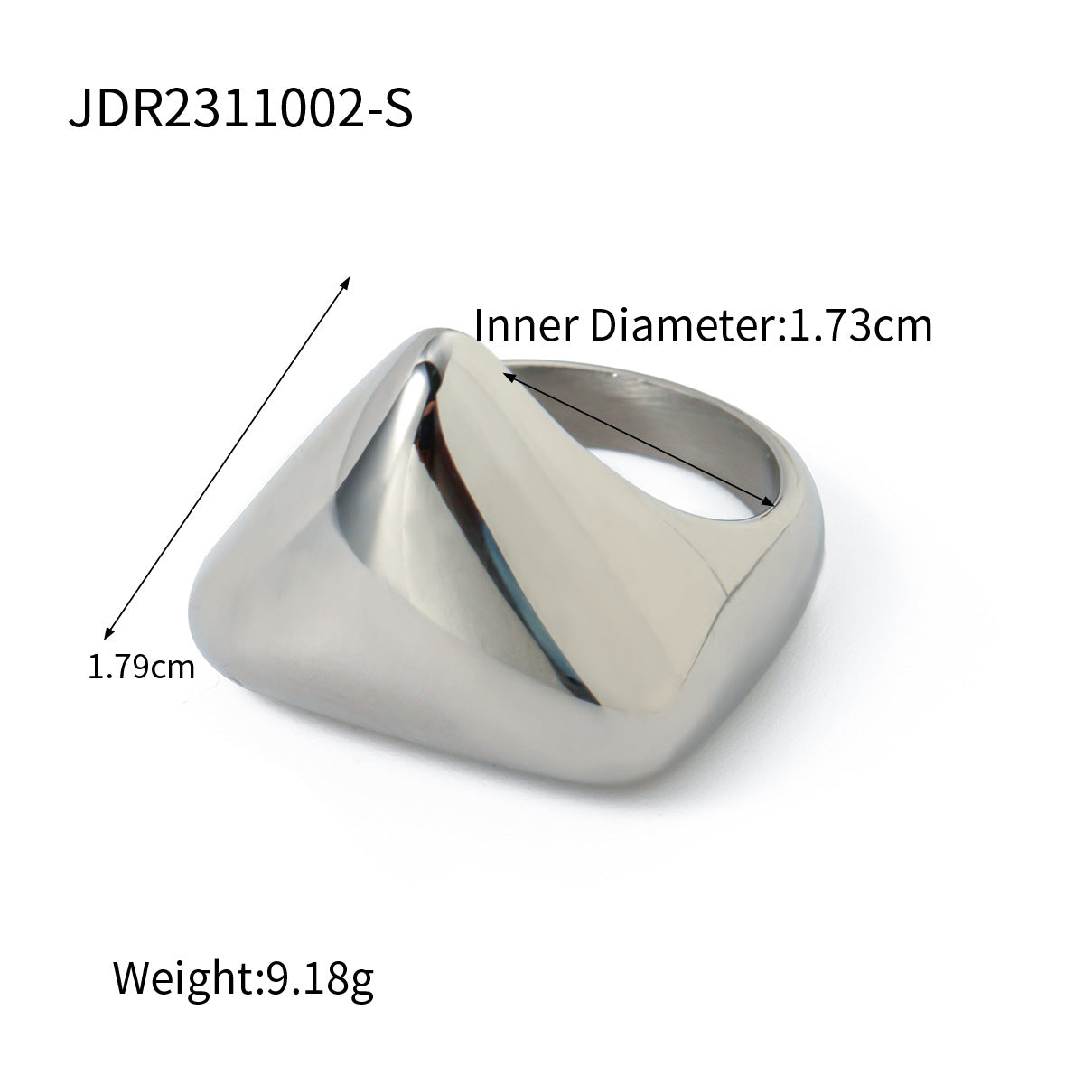 Fashionable 18K Gold Plated Stainless Steel Geometric Ball Ring for Women