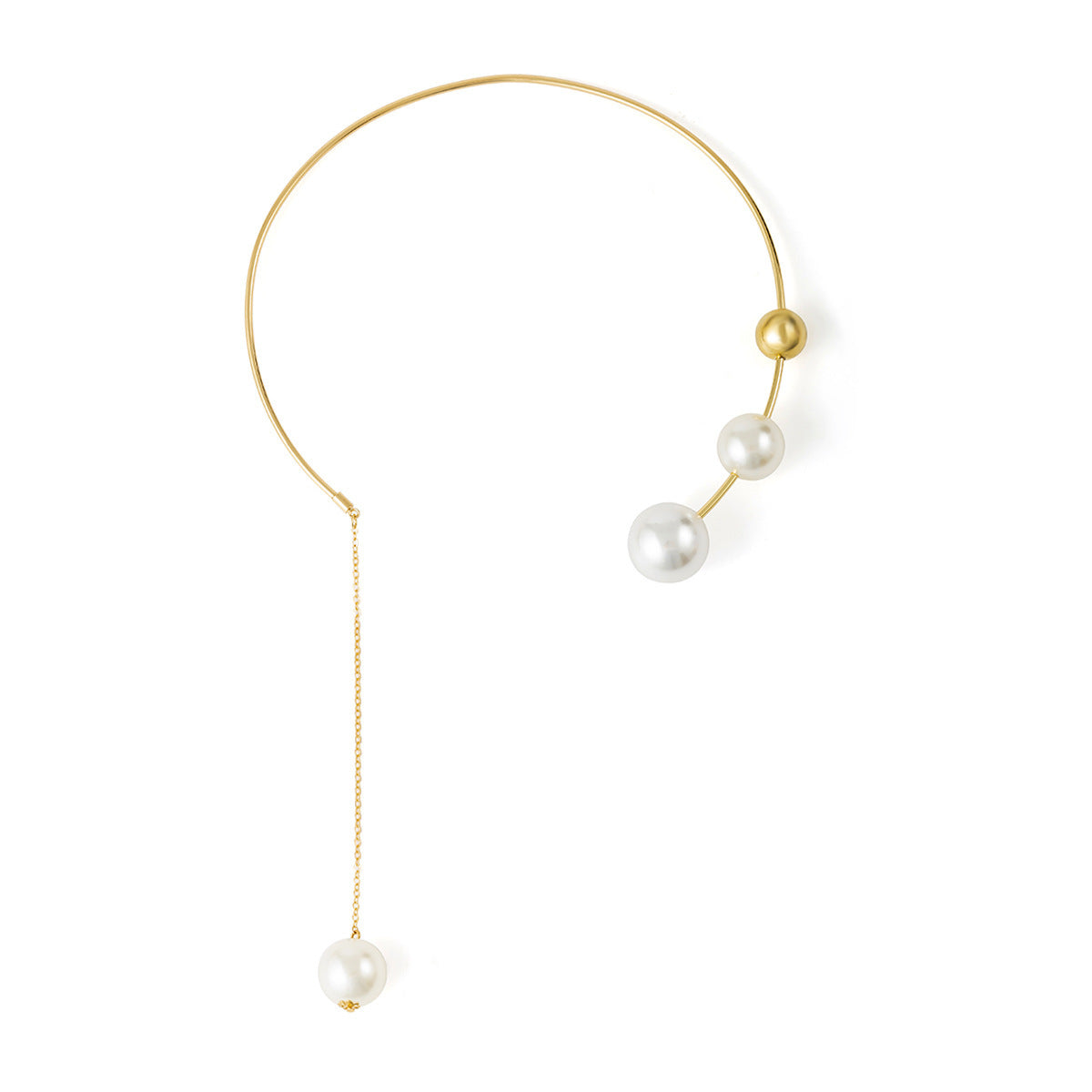Collana girocollo da donna con ciondolo rotondo in resina ottone geometrico minimalista