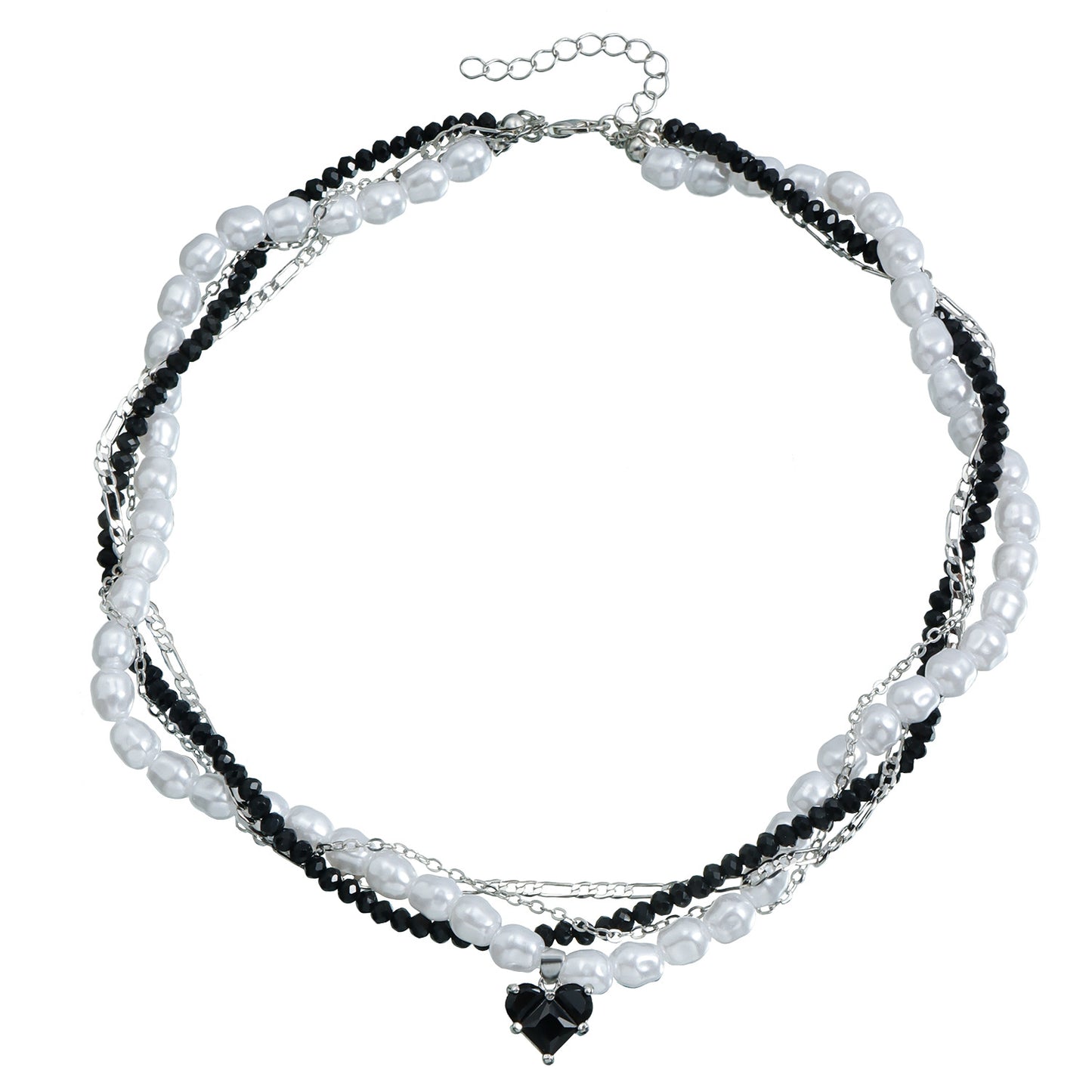 Fashion Minimalist Heart-Shaped Alloy Pendant Necklace with Plated Finish for Women Locket Chain Multi-Layer Clavicle Jewelry