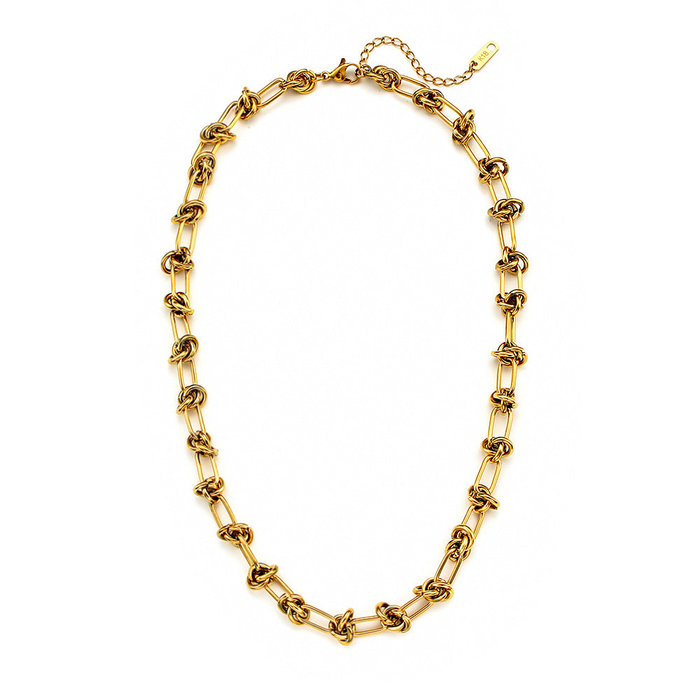 Collana girocollo minimalista geometrica placcata in acciaio inossidabile da donna con ciondolo in acciaio al titanio