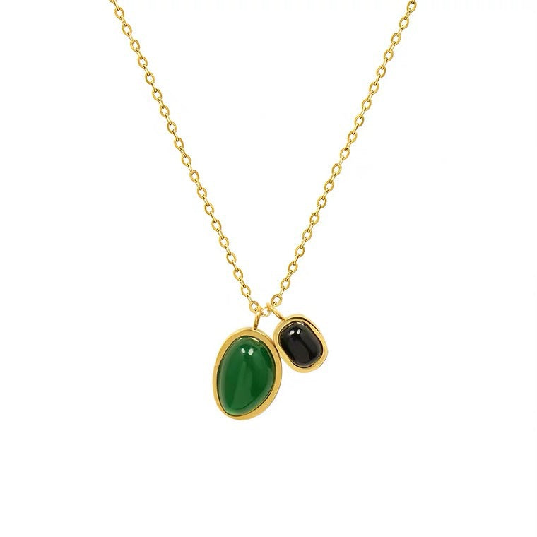 Minimalist Irregular Geometric Titanium Steel Necklace for Women with Cross Chain Design