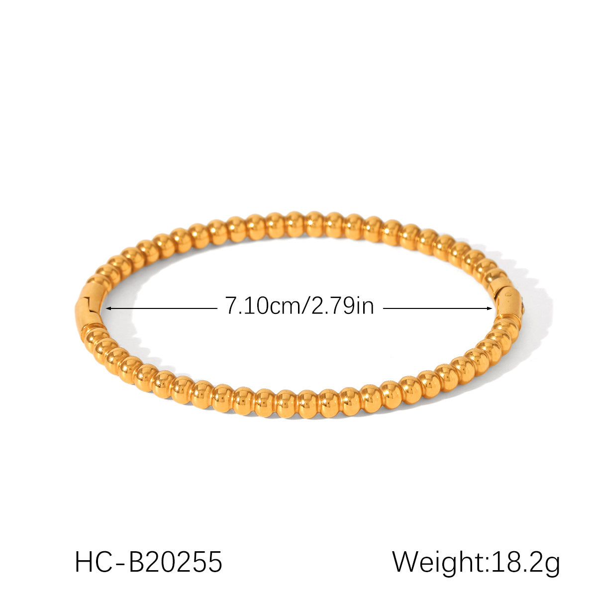 Bracciale rigido minimalista da donna con fiocco e apertura, in acciaio inossidabile placcato oro 18K