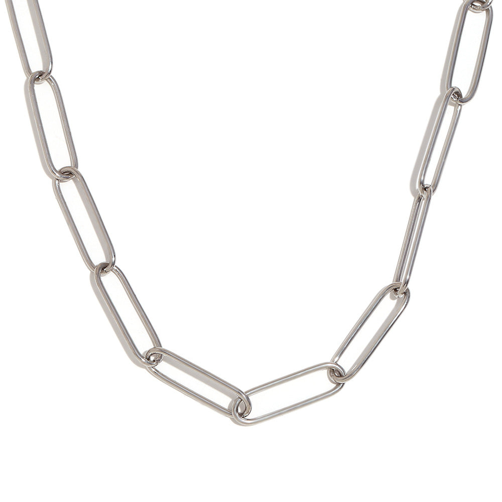 Collana con ciondolo geometrico minimalista in acciaio inossidabile con placcatura in oro 18K da donna