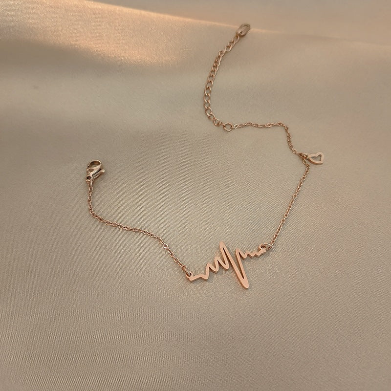 Cavigliera Dolce in Acciaio al Titanio con Design di Ispirazione Coreana per Donne, Accessorio Gioiello da Spiaggia