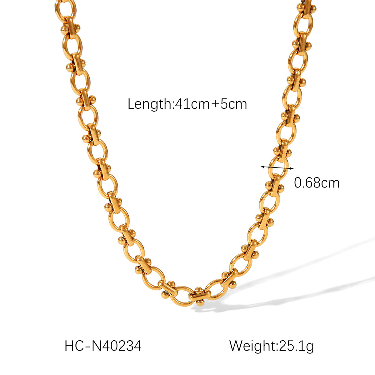 Minimalist Geometric Titanium Steel Necklace for Women with Electroplated Finish and Handmade Chain