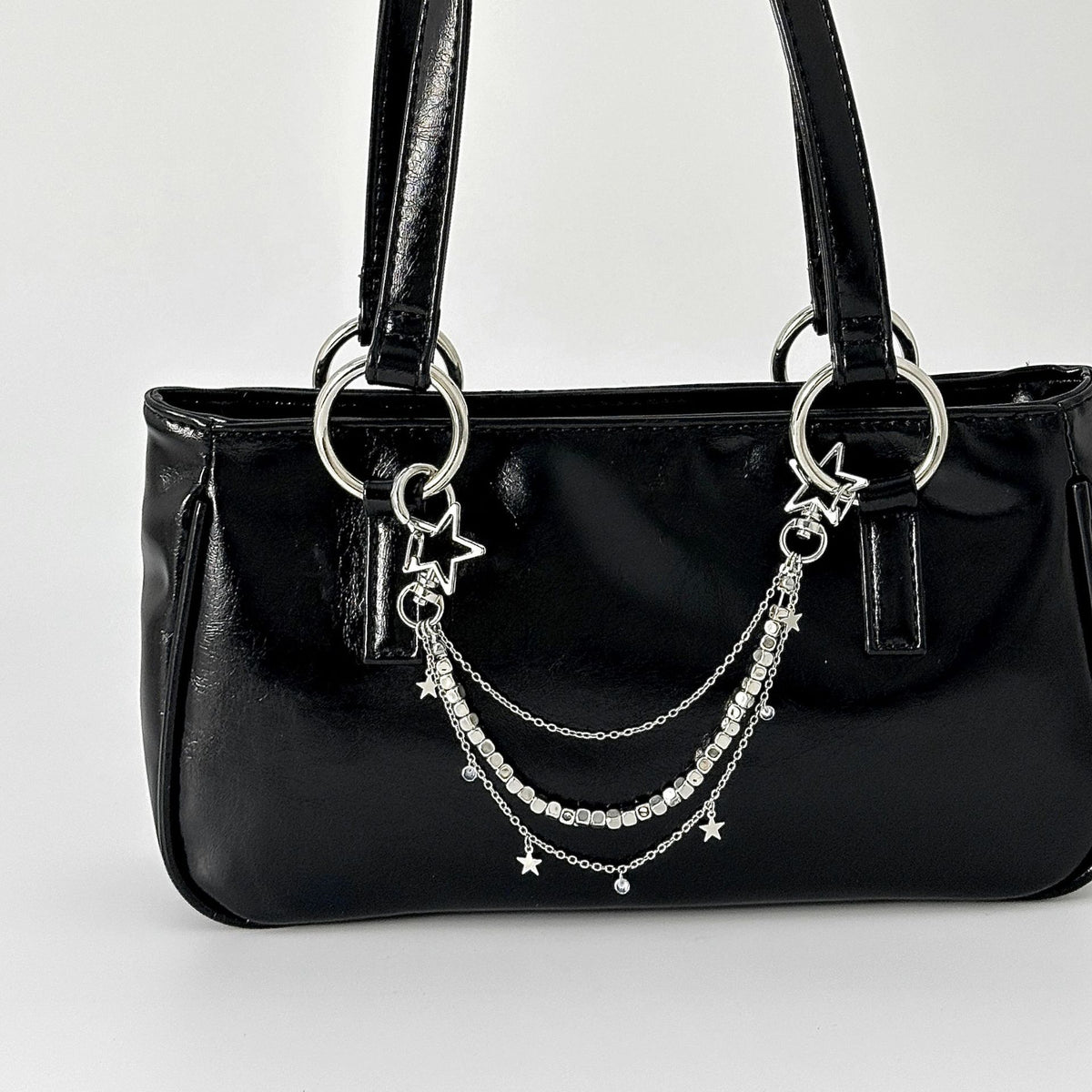 Elegant Plated Zinc Alloy Star Pendant Bag Chain Charm