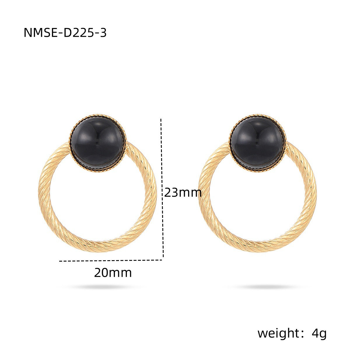 Pendientes de Acero Inoxidable Geométricos Vintage con Baño de Oro para Mujer, Aros Huecos