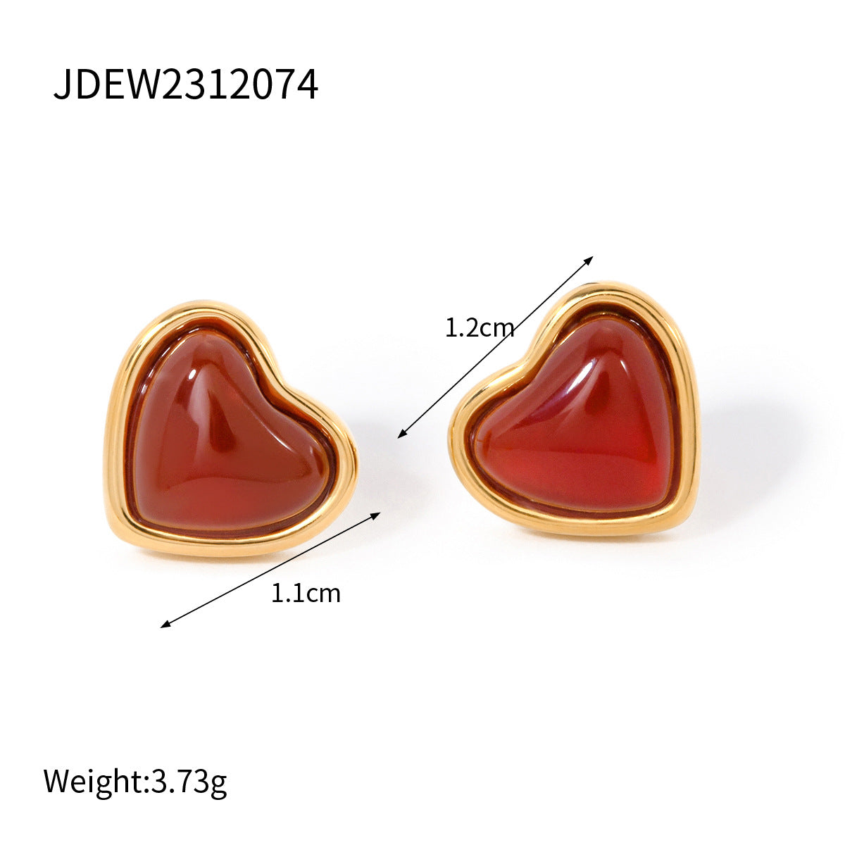 Orecchini minimalisti in acciaio inossidabile smaltato a forma di cuore con perle per donna