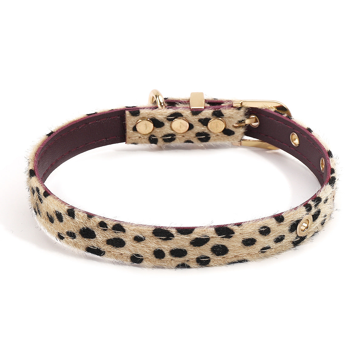 Y2K Sweet-Edgy Leopard Print Choker Necklace for Women with Alloy Base PU Leather and Rhinestone Accents