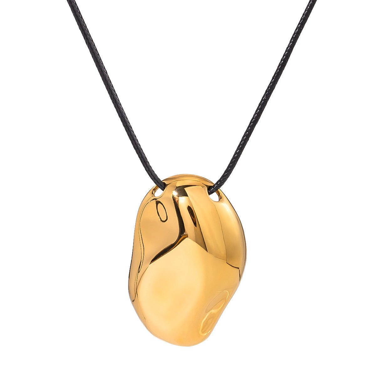 Collar geométrico de acero inoxidable chapado con colgante de acero de titanio para mujer Cadena de clavícula de moda