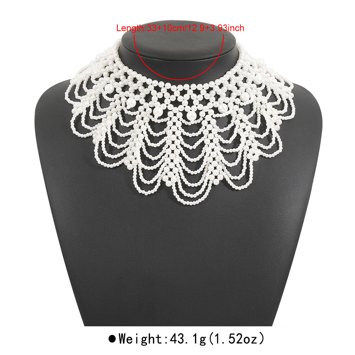 Collana girocollo con perle geometriche stile corte francese vintage da donna