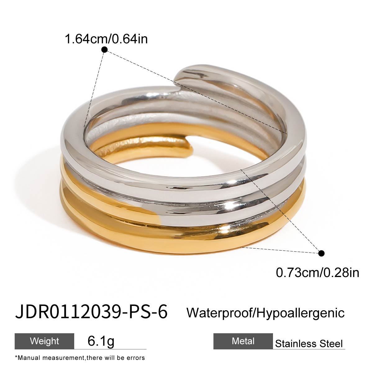 Minimalist Geometric Plated Stainless Steel Ring for Women
