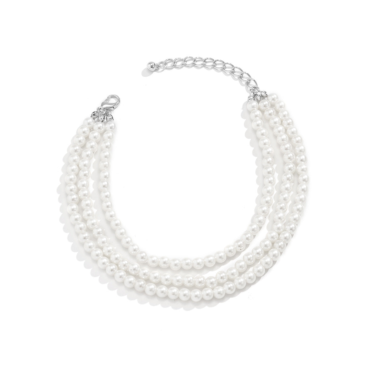 Bohemian Geometric Resin Woven Pearl Multi-layer Tassel Anklet for Women