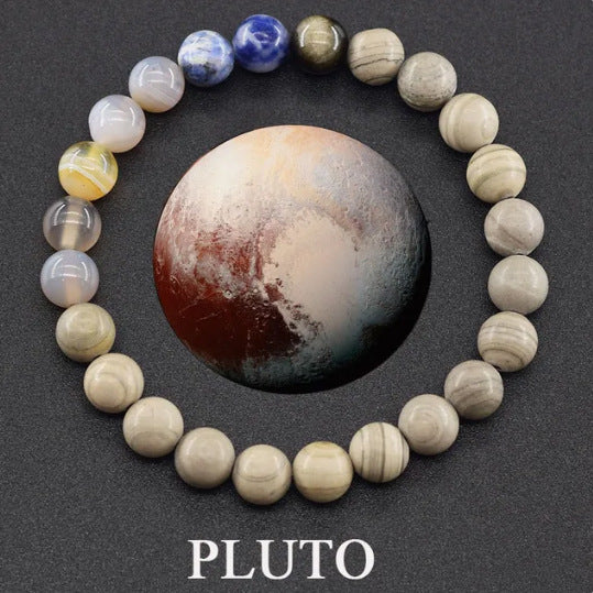 Elegant Natural Gemstone Round Beaded Bracelet Unisex Geometric Stretch Bangle Gift