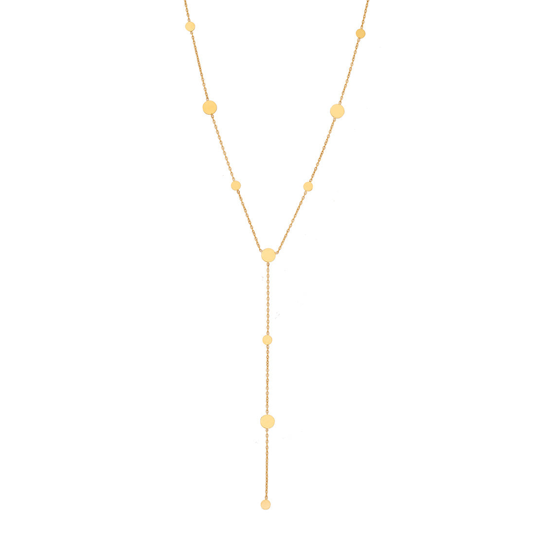 Fashionable Heart-Shaped Geometric Stainless Steel Plated Y-Necklace for Women