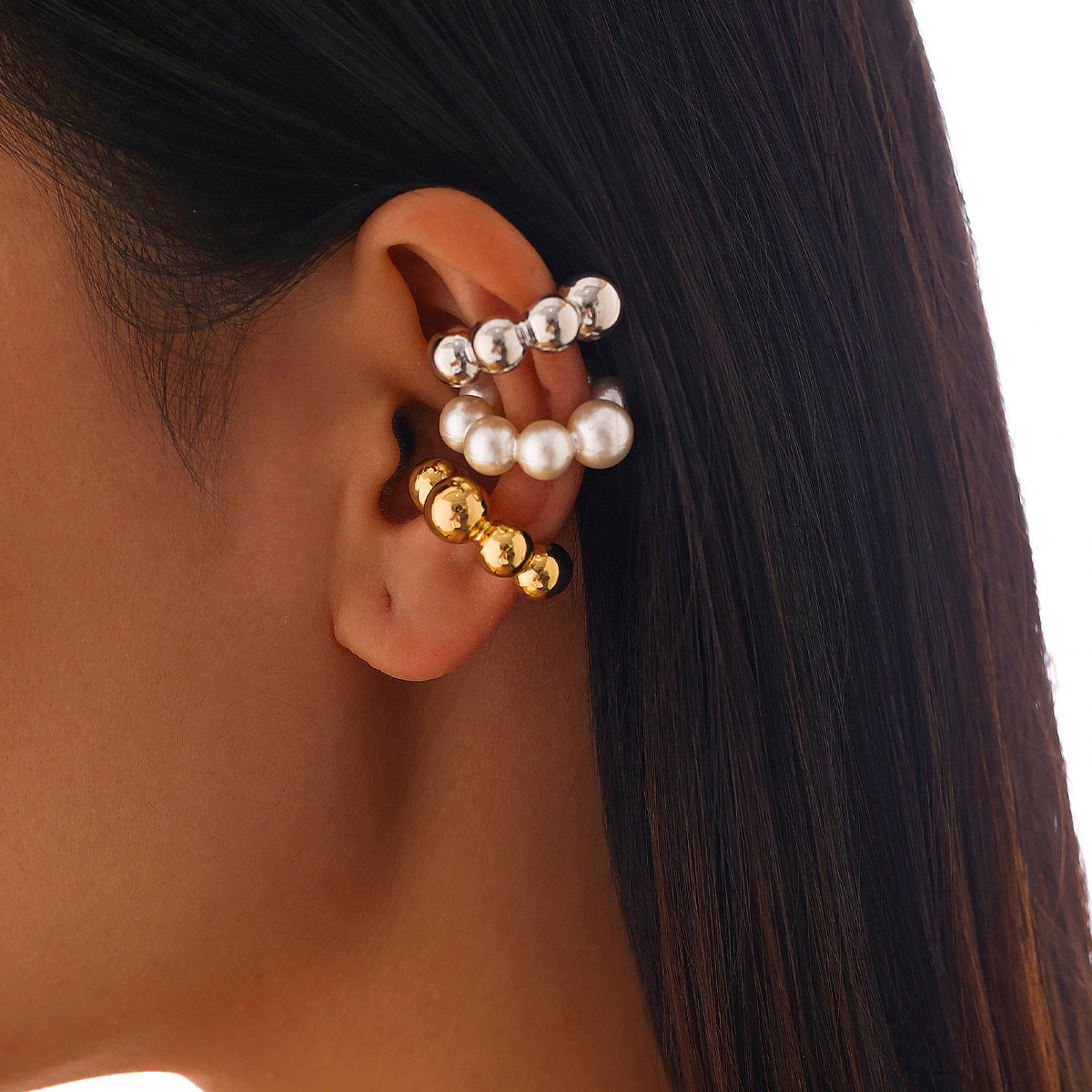 Luxury Elegant Geometric Resin Pearl Plated Earrings for Women