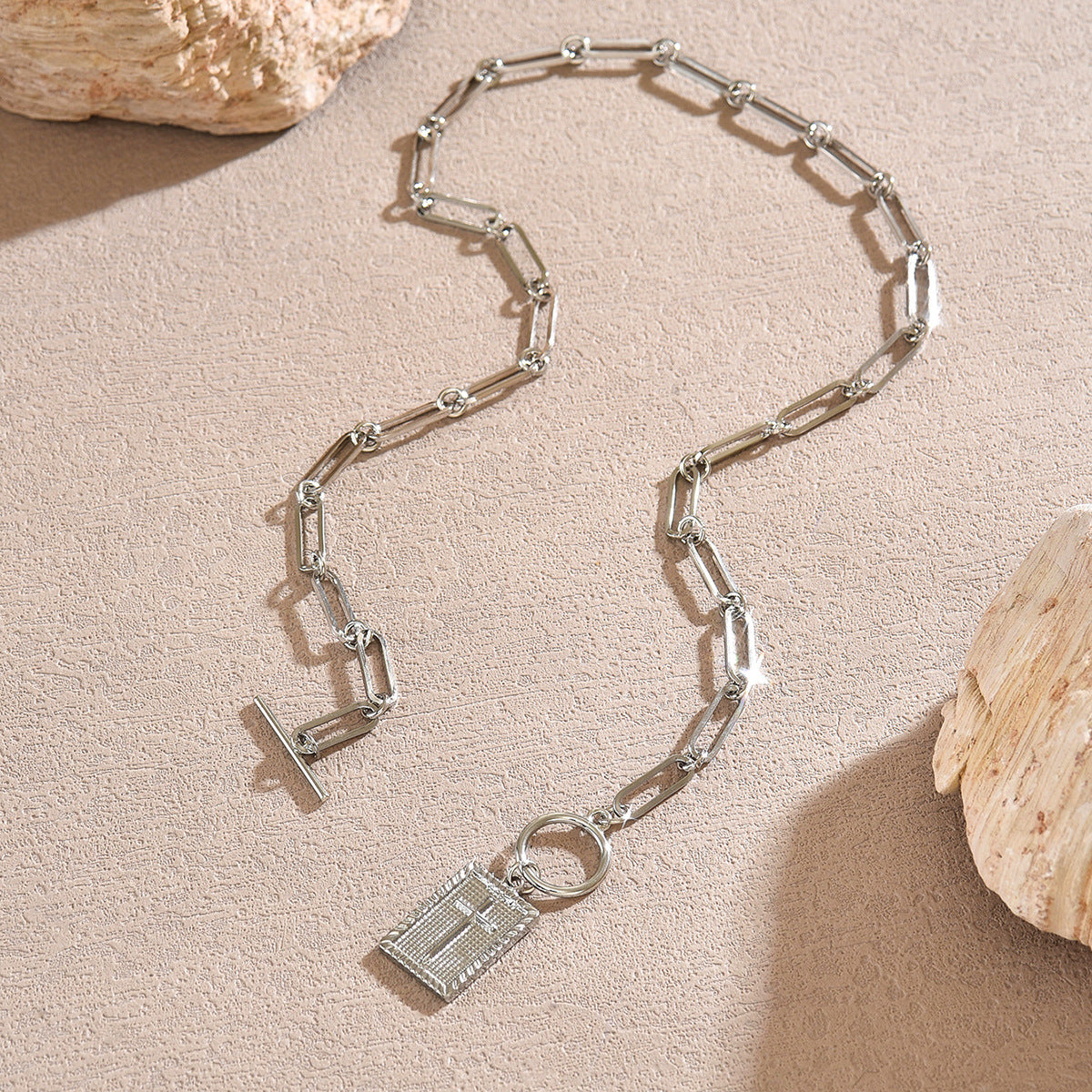 Gold Plated Square Cross Pendant Necklace for Women