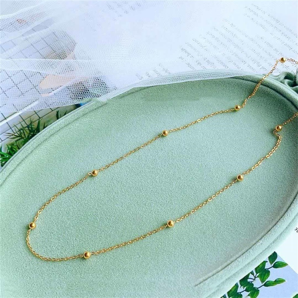 Minimalist Irregular Bean Shape 18K Gold Plated Titanium Steel Necklace