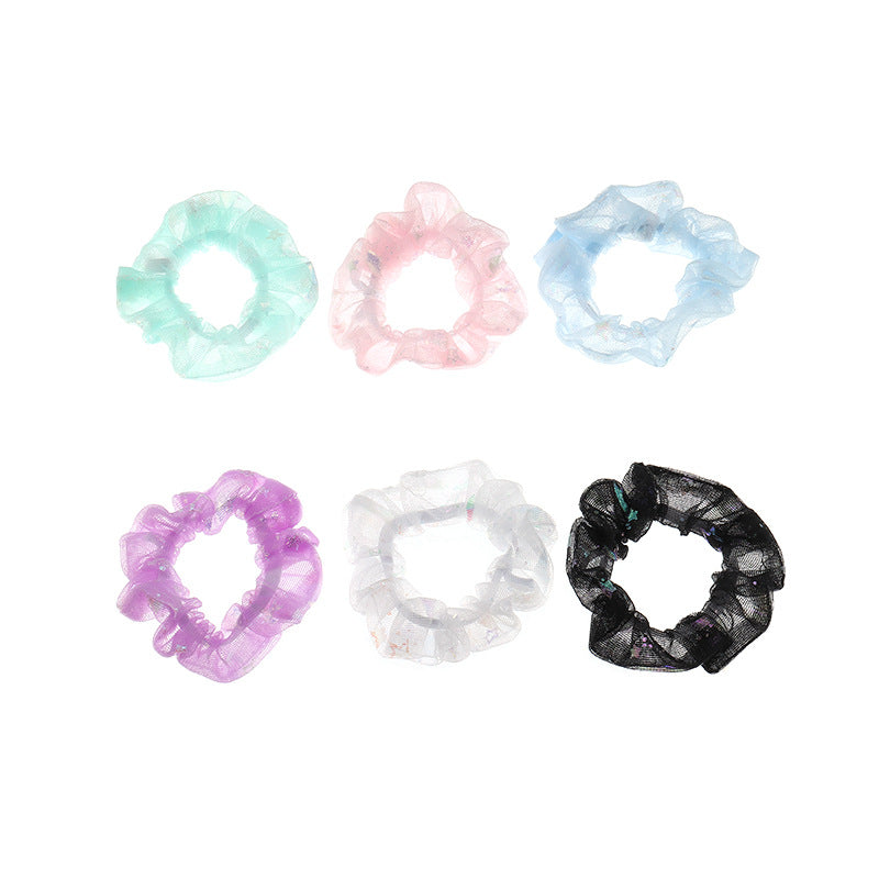 Diadema rústica de tul con estampado floral de cielo estrellado para niñas, con banda elástica y acabado artesanal