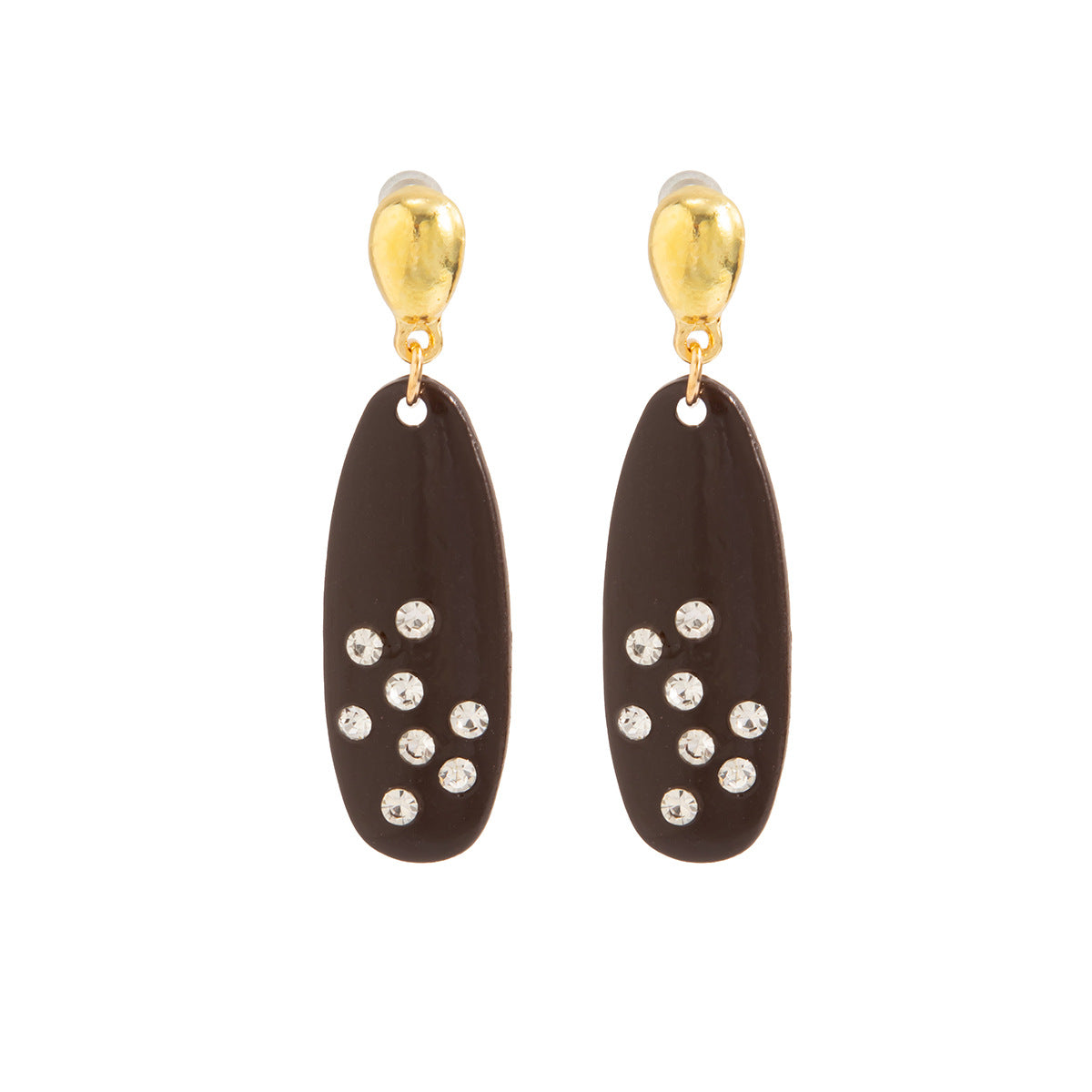 Luxury Rhinestone Inlaid Teardrop Zinc Alloy Plated Earrings for Women