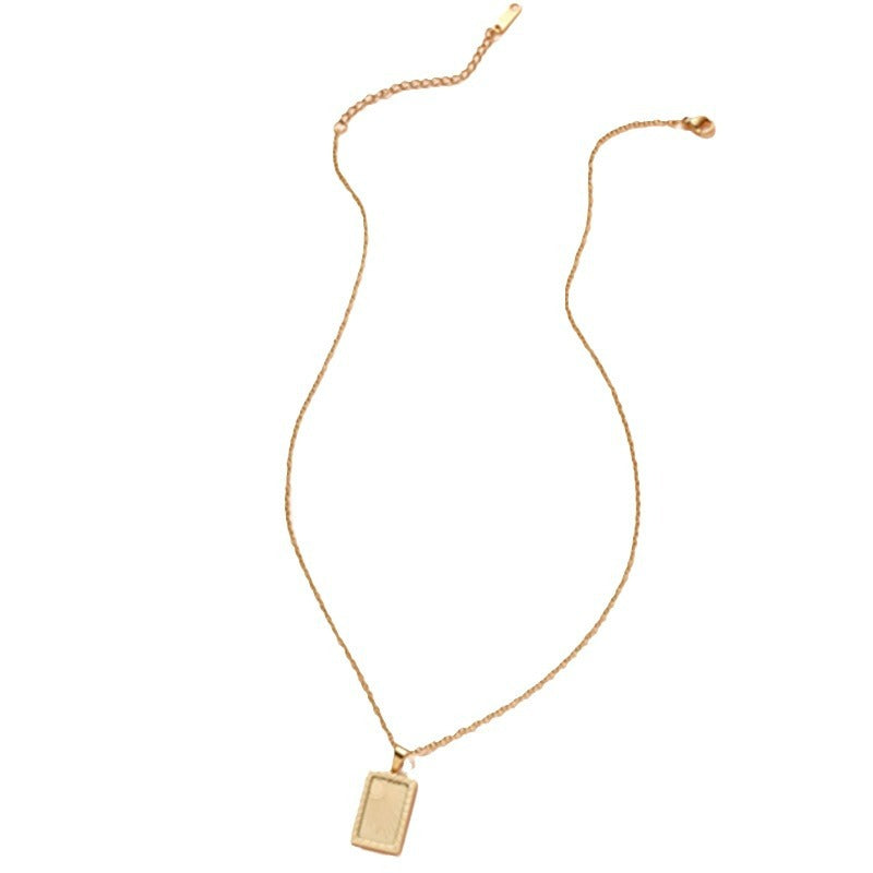 Geometric Sun Pendant Necklace in Stainless Steel with Gold Plating for Women