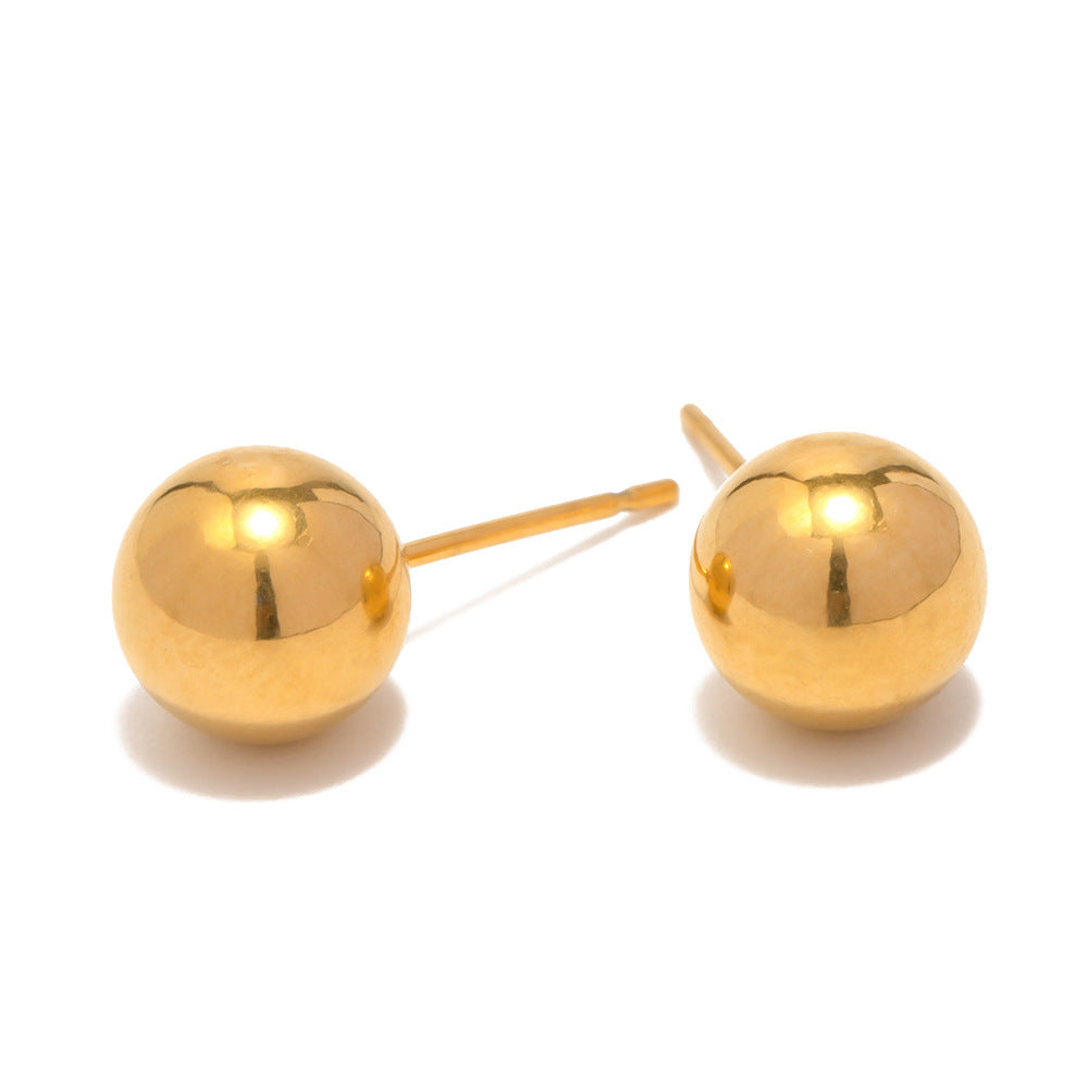 Pendientes de Acero Inoxidable Geométricos Estilo INS con Baño de Oro de 18K, Aretes Redondos, Joyería Femenina Versátil y a la Moda