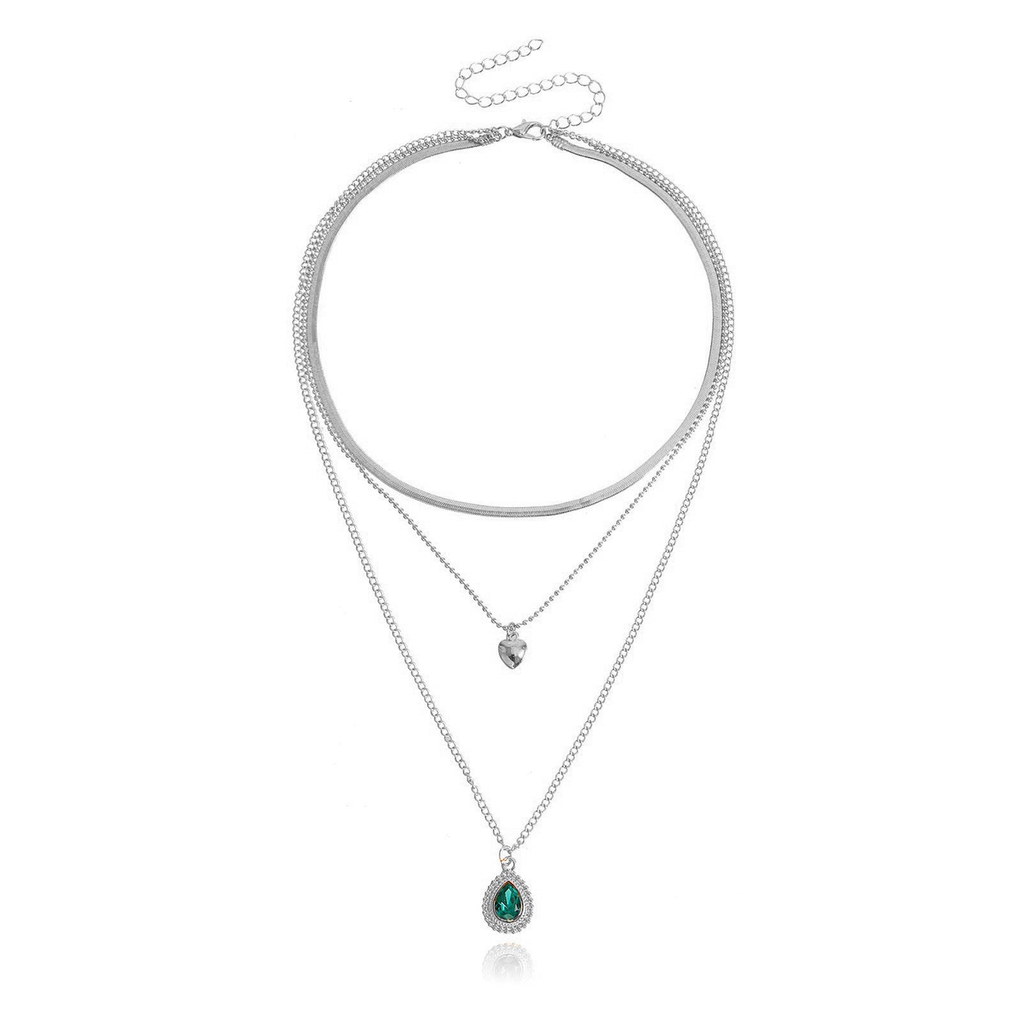 Fashionable Geometric Pendant Necklace for Women with Gold-Plated Alloy Chain and Multi-Layer Clavicle Design
