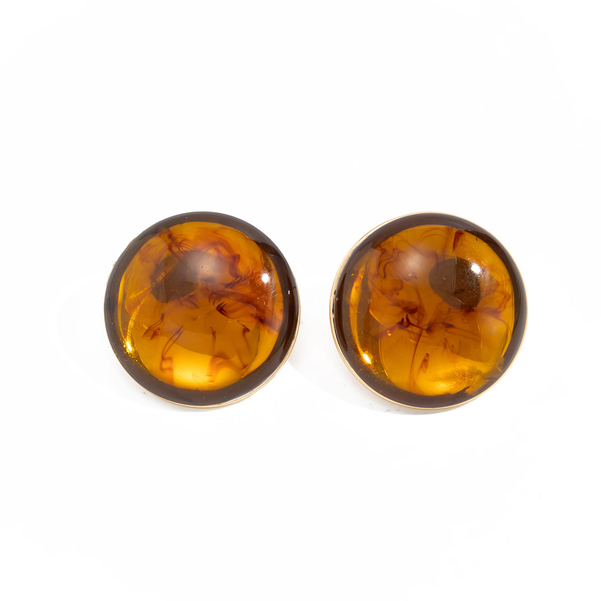 Vintage Geometric Round Iron Plated Earrings for Women